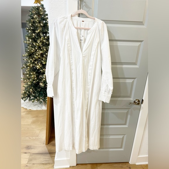 NWT Free People Charlie Button White Maxi Dress - Picture 3 of 6